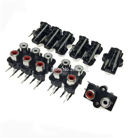 5pcs 246 Hole Rca Female Stereo Audio Jack Av Audio Input Socket