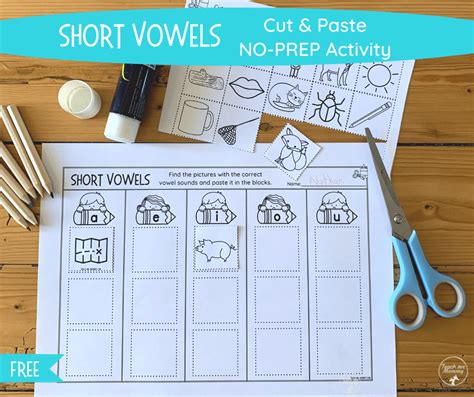 Cut And Paste Short Vowel Sounds