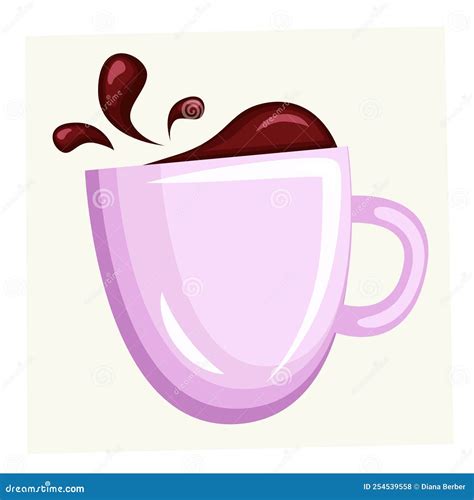 Vector Color Illustration Of A Hot Tea Cup Stock Vector Illustration