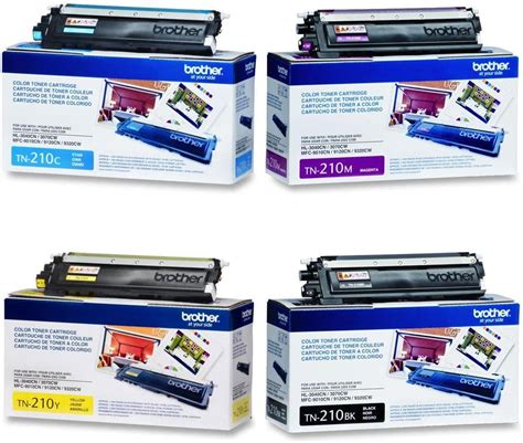 Amazon Brother TN 210 Black Cyan Magenta Yellow Toner Cartridge