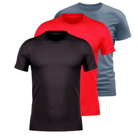 Promo O Kit Camiseta Masculina Dry Fit Furadinha Lisa Treino