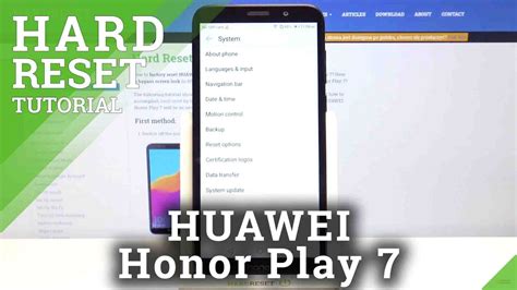 How To Factory Reset Huawei Honor Play Erase All Content Settings