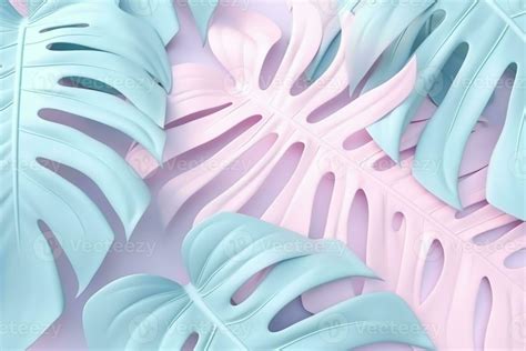 Pastel Colors and Tropical Leaves. Minimalist Nature Background.Created ...