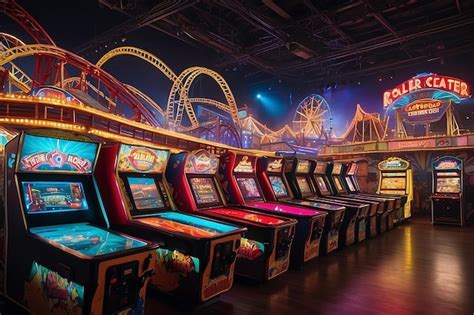 Premium Photo Retro Roller Coaster Arcade