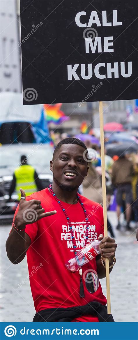 A Member Of Munich Rainbow Refugees Attending The Gay Pride Parade Also Known As Christopher