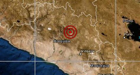 Sismo De Magnitud Se Report En Caylloma Arequipa Report El Igp