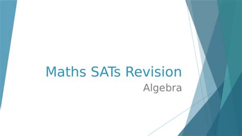 Maths Sats Revision 2 Algebra Teaching Resources