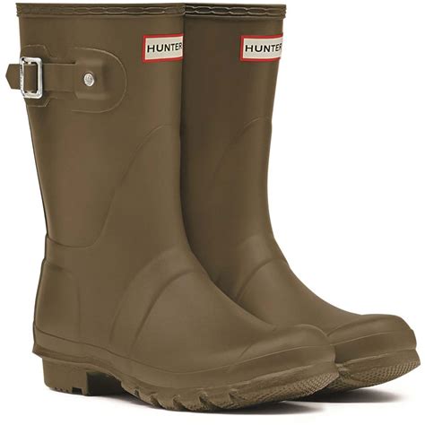 Hunter Original Short Olive Green Womens Wellingtons WFS1000RMA