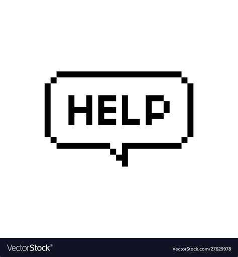 Pixel Art Bit Speech Bubble Saying Help Me Vector Image