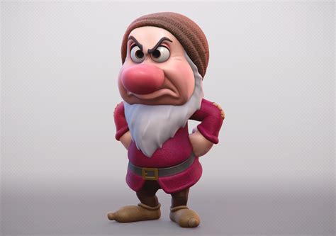 Grumpy - One of the seven Dwarfs | CGTrader