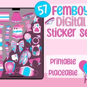 Femboy Pride Digital Sticker Set Stickers For Goodnotes And Printing At