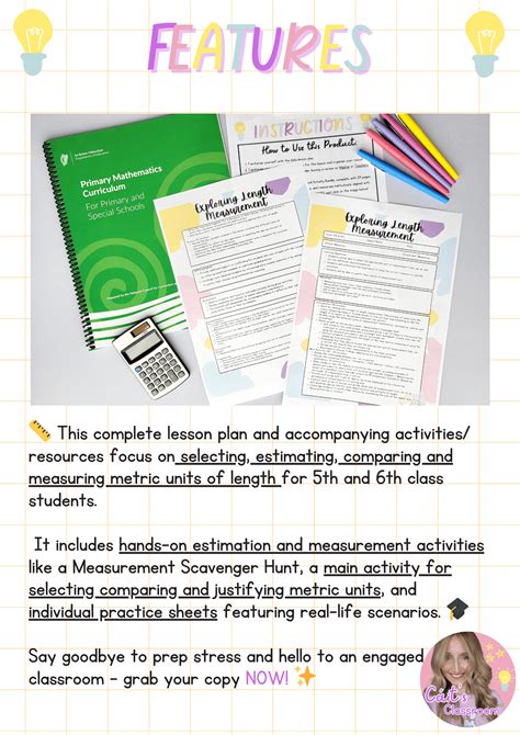 Mash 5th 6th Class Length Measurement Maths Lesson Plan│worksheets Activities Visual