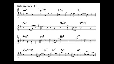 The Days Of Wine And Roses Easy Solo Example For Alto Sax Youtube