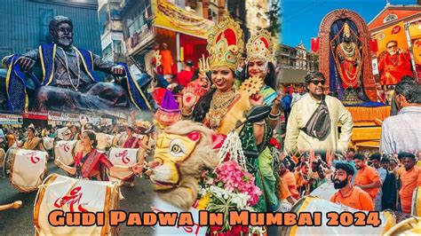 GudiPadwa Mumbai 2024 Girgoan Shobha Yatra Bike Rally Dhol Tasha