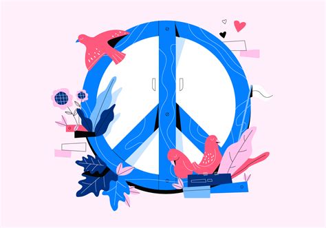 Love And Peace Background Vector Flat Concept Illustration 242018 ...