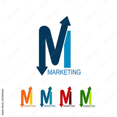 letter M trade marketing logo design vector with initial M as chart ...