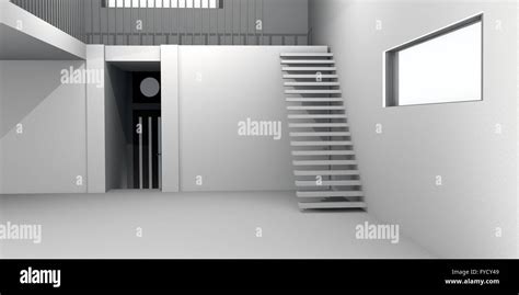 Concrete House Interior Stock Photo - Alamy