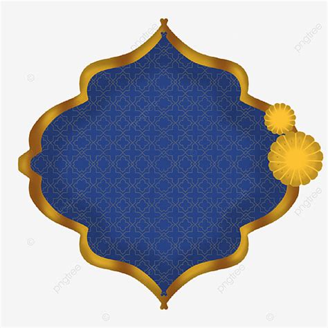 Islam Border Clipart Hd Png Blue Islamic Border With Luxury Gold Frame