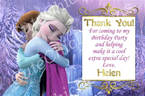 Frozen Thank You Card Free Printable Free Templates Printable