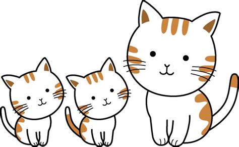 猫の親子 無料イラスト素材｜素材ラボ