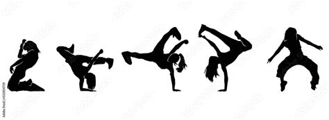 Set Of Silhouette Of A Woman Dancing Silhouettes Of Sexy Beautiful