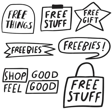 Premium Vector | Set of outline icons Free stuff Vector graphic design