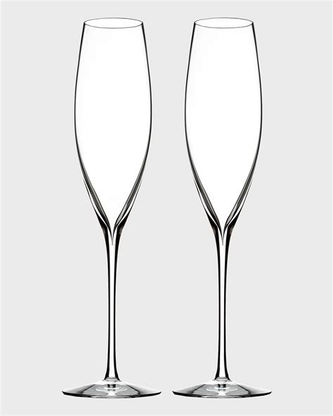 Waterford Crystal Elegance Optic Classic Champagne Flutes Set Of 2