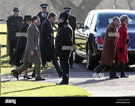 Royals at Sandringham church service Stock Photo - Alamy