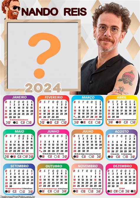 Fazer Montagem Grátis Calendário 2024 Nando Reis Colagem De Foto