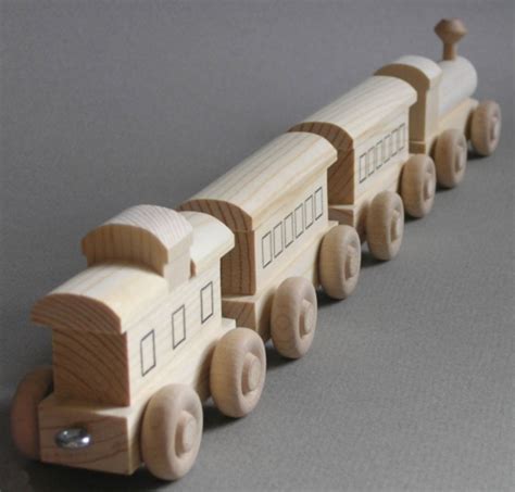 Wood Train Wood Passenger Train A Handmade Toy A Natural Wood Toy