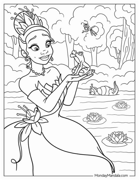 Princess The Frog Coloring Pages Free Pdf Printables Frog