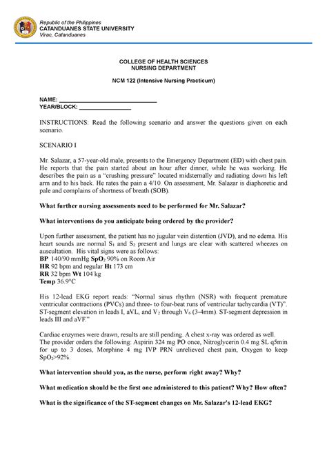 Unfolding Case Study - CATANDUANES STATE UNIVERSITY Virac, Catanduanes