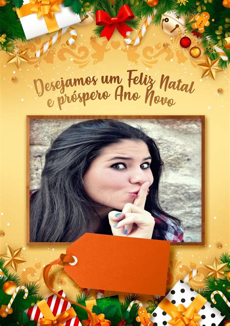 Montagem De Fotos Natal Cart O De Natal Personalizado Foto Vertical