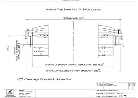 Technical Drawing AOV Smoke Vent Access Building Products Ltd NBS