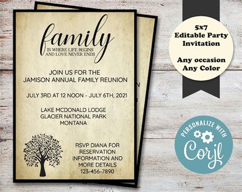 Family Reunion Invitation Wording Ideas