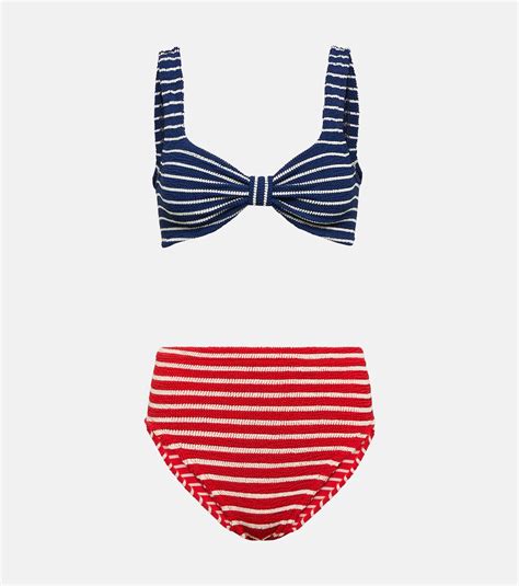 Judy Striped Bikini In Multicoloured Hunza G Mytheresa