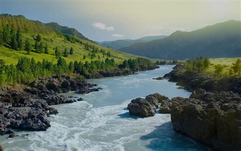 Fondos de pantalla paisaje río Rocas montañas 1920x1200 emanuek