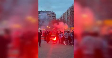 Video Lassalto Degli Ultras Spagnoli Alle Navette Della Roma Tifosi