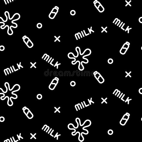 Retro Styled Typographic Vector Milk Seamless Pattern Or Background