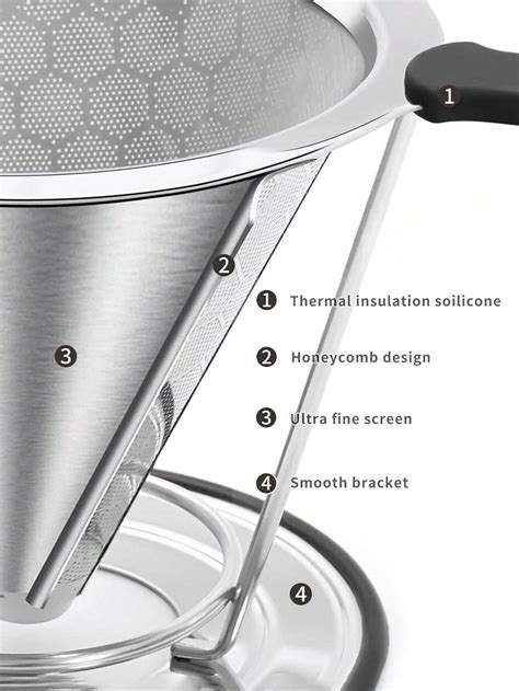 Gie En Sie Auf Kaffee Tropfer Edelstahlfilter Einfach Zu Reinigende