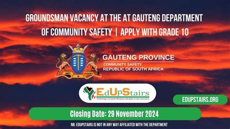 Groundsman Vacancy At The Gauteng Department Of Community Safety