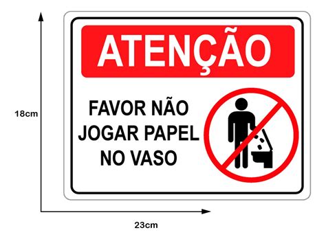 2 Adesivo Placa Não Jogue Papel No Vaso Sanitário Atencao