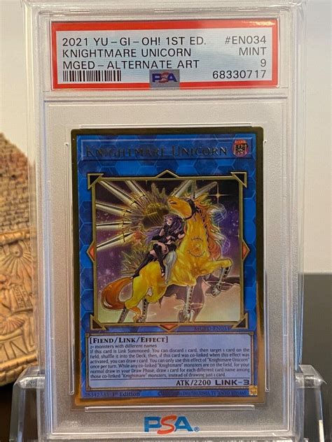 Psa 9 Mint Mged En034 Nightmare Unicorn Alt Art Premium Gold Rare Mago