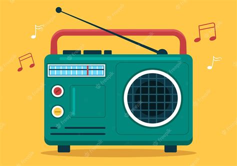 leitor de radio  gravar  ouvir musica  modelo de ilustracao de