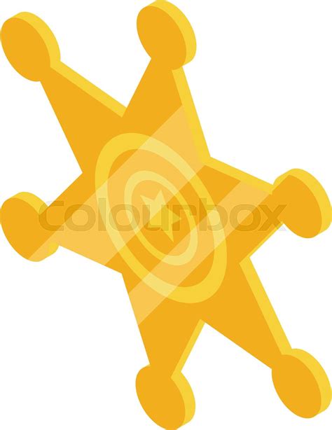 Cowboy gold star icon, isometric style | Stock vector | Colourbox