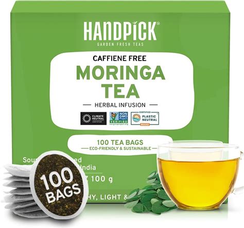 Handpick Moringa Tea Bags Count Non Gmo Caffeine Free