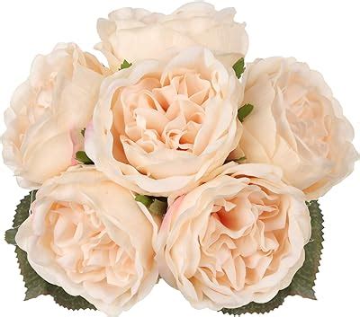 Amazon Ling S Moment Pcs Ivory Blooming Peonies Real Touch