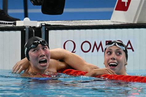 1 2 Team Usa Swimmer Torri Huske Edges Out Gretchen Walsh For 100 Meter Gold Medal After Walsh