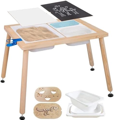 Cateam Table Sensorielle Pour Enfants Et Tout Petits 3 Bacs De