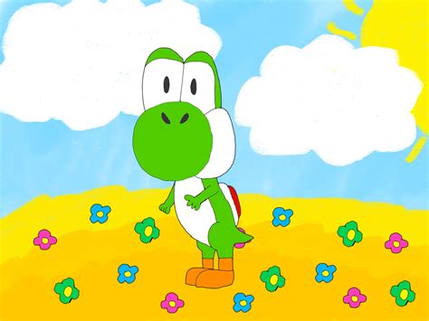 Cute Yoshi art I made : r/Mario